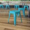 Flash Furniture 4  Inch Teal Metal Stool, PK4 ET-BT3503-18-TL-GG - alternate 1